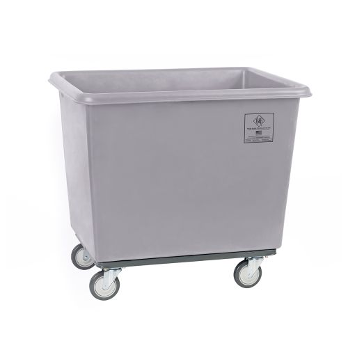 R&B Wire 10 Bushel Heavy Duty Poly Truck, All Swivel Casters, Gray